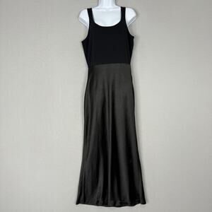 Mare Mare Anthropologie Knit Slip Twofer Tank Dress Womens Medium Black Party